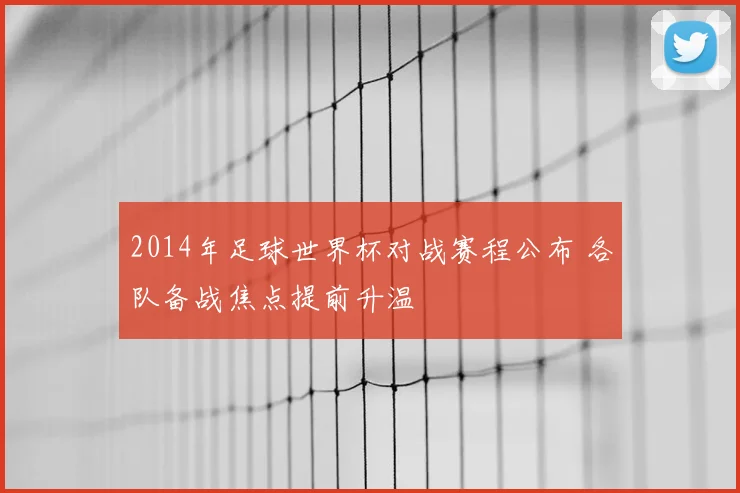 2014年足球世界杯对战赛程公布 各队备战焦点提前升温